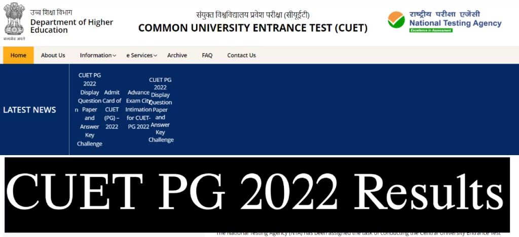CUET PG Result 2022 download link