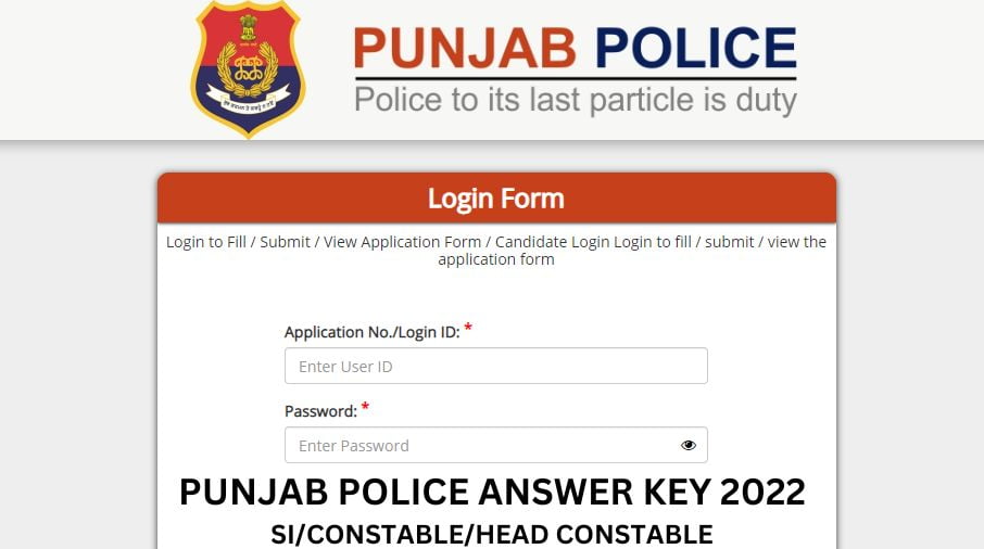 Punjab Police Answer Key 2022 Constable/SI