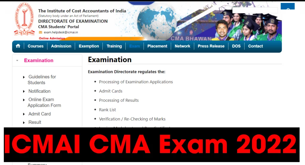 ICMAI CMA exam 2022