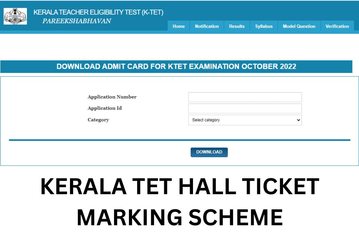 Kerala TET Hall Ticket 2022