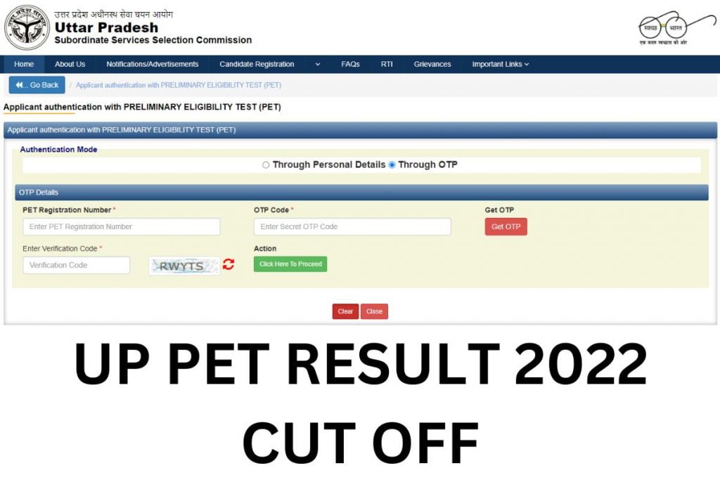 UP PET Result 2022