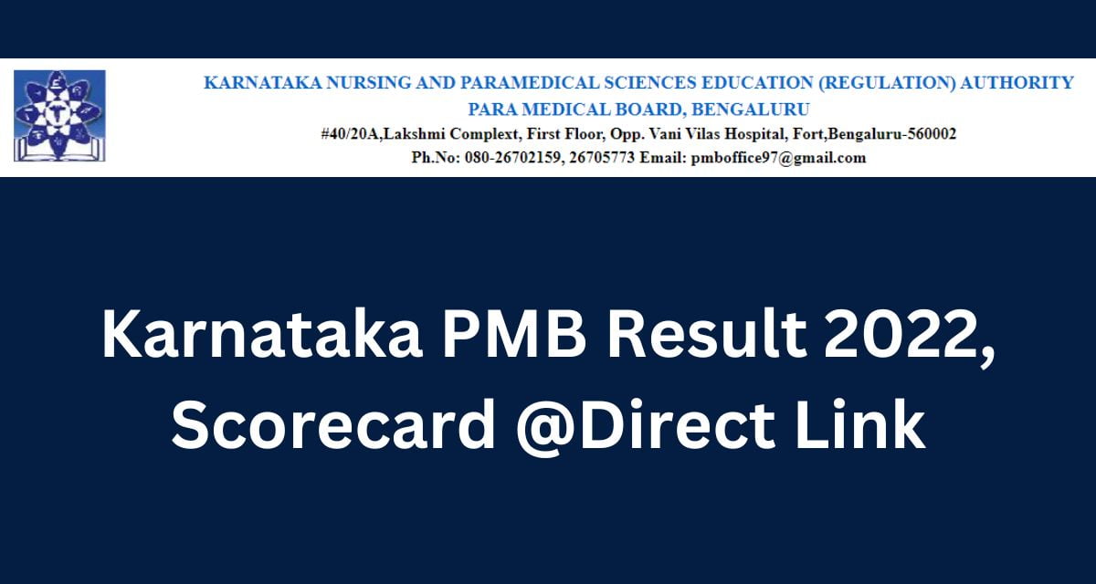 Karnataka PMB Result 2022, Scorecard @Direct Link