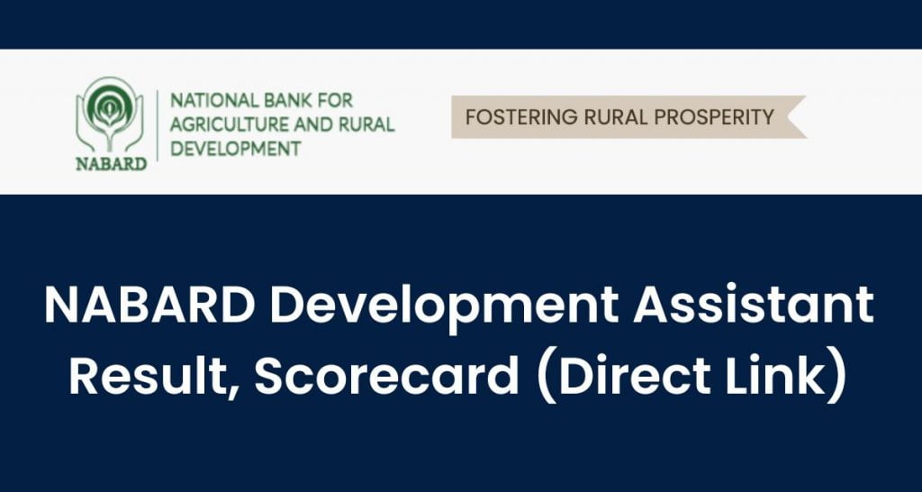NABARD Development Assistant Result 2022, nabard.org DA Cut Off Marks, Scorecard Direct Link