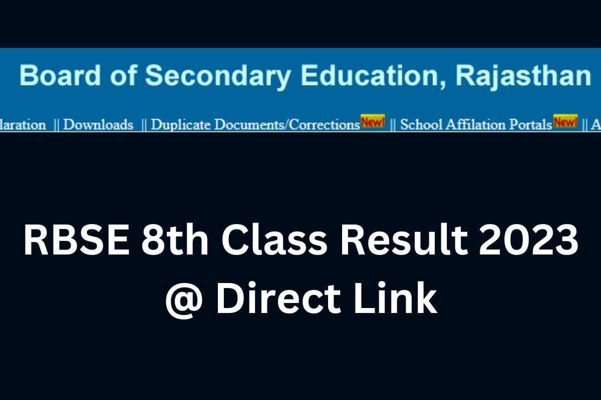 RBSE 8th Class Result 2023 @ Direct Link