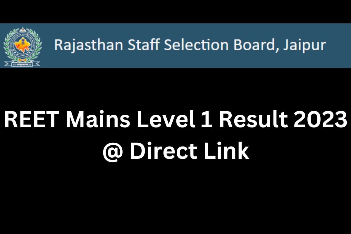 REET Mains Level 1 Result 2023 @ Direct Link