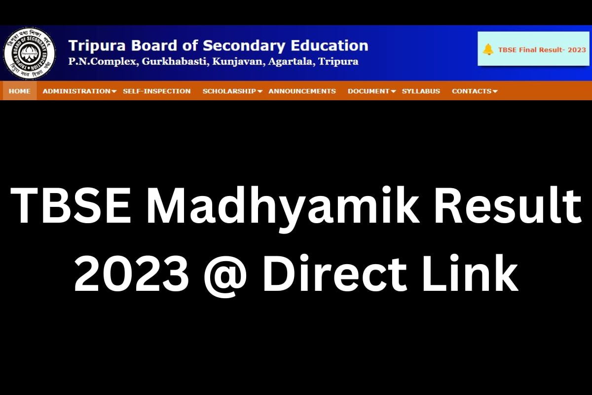 TBSE Madhyamik Result 2023 @ Direct Link