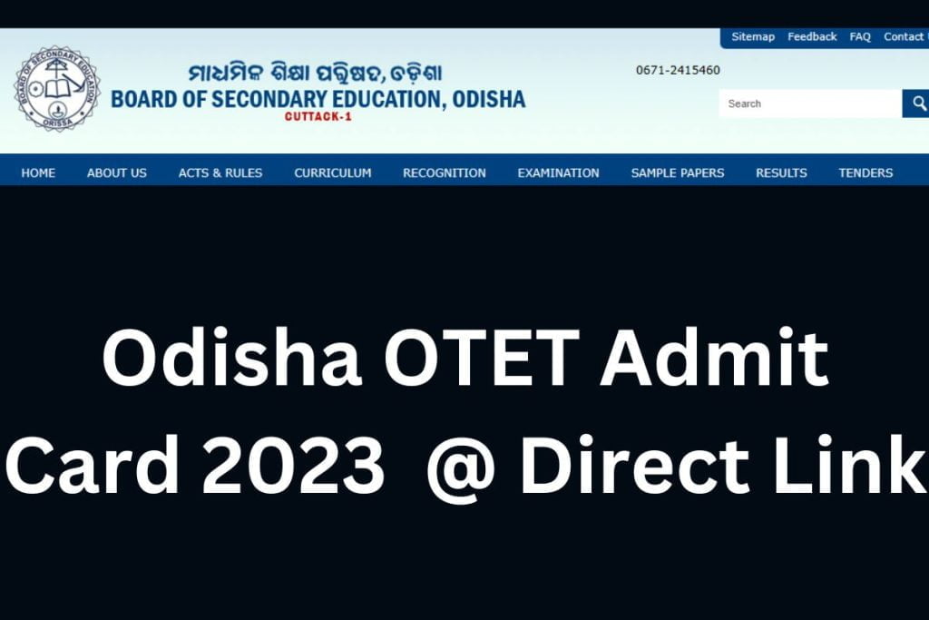 Odisha OTET Admit Card 2023 Tentative Date & Download Link @ Bseodisha ...